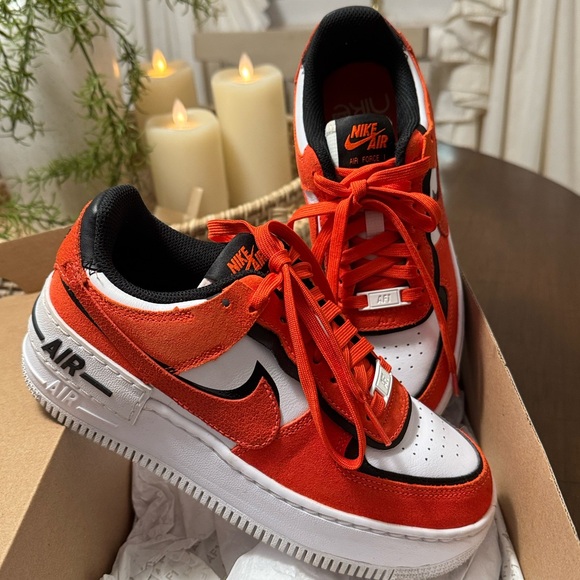Nike Shoes - Nike Air Force 1 Custom Orange/ Black/White Sz Women’s 6